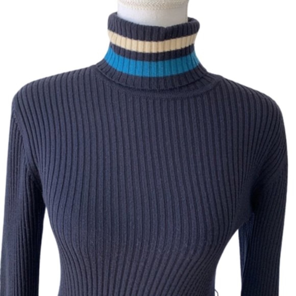Tory Burch Sweater Navy Dress. SZ S 100% Wool